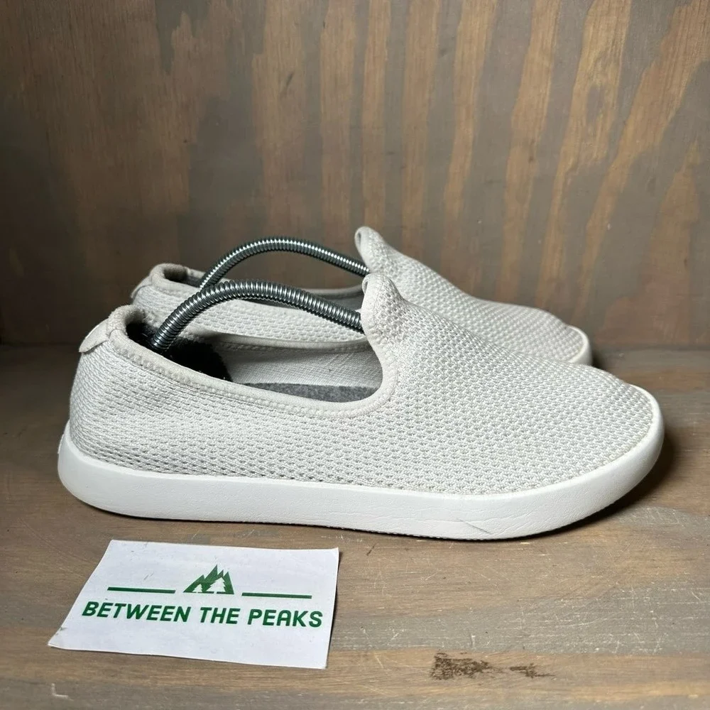 Allbirds Womens Tree Loungers Slip On Shoes White Fabric Knit Almond Toe 9